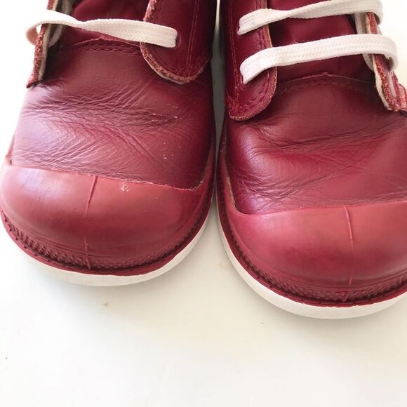 Palladium red leather boots EUC size 9 - Picture 5 of 8